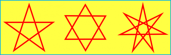 hexagram with pentagram and septagram