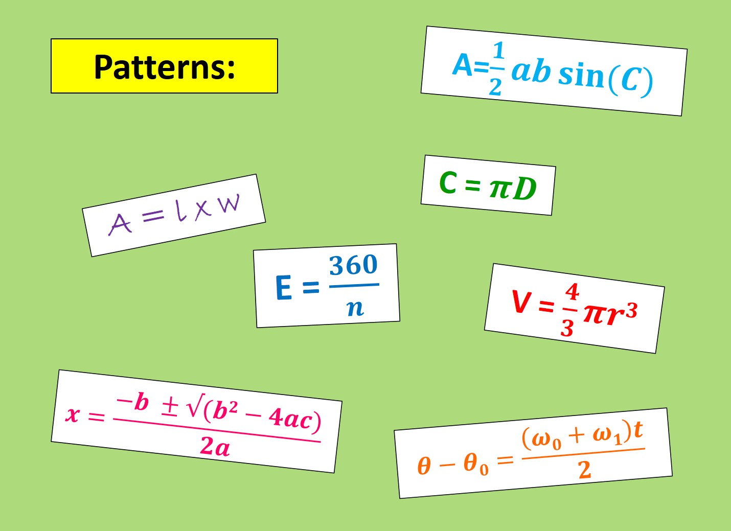 Patterns = Algebra