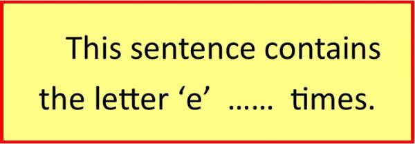 this sentence contains the letter e .... times