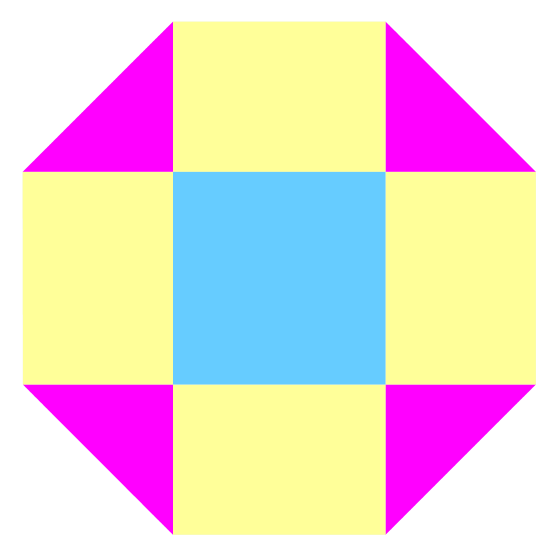 octagon split into triangles rectangles and square